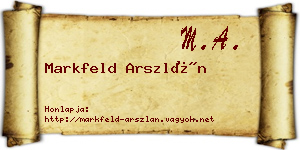 Markfeld Arszlán névjegykártya